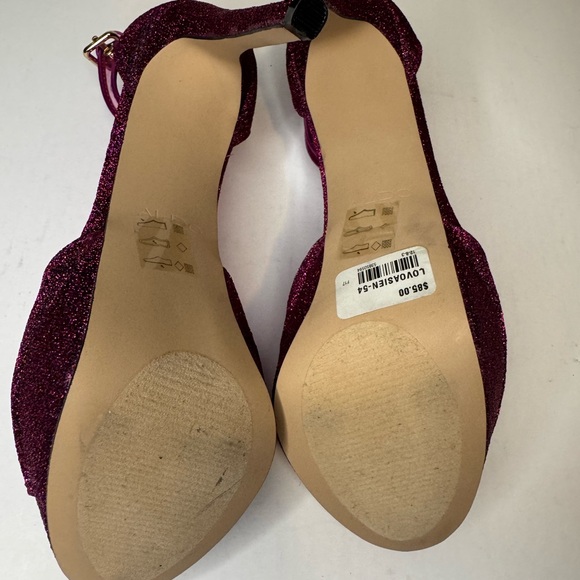 Aldo Fuchsia Glitter Platform Heels Size 6.5 - Picture 10 of 11